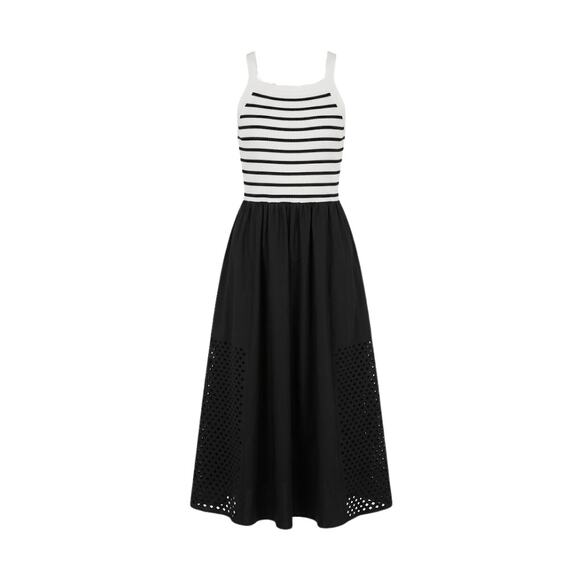MOON RIVER Black Striped Midi Dress Size S NWT Retail $98 Tuckernuck - Picture 8 of 8